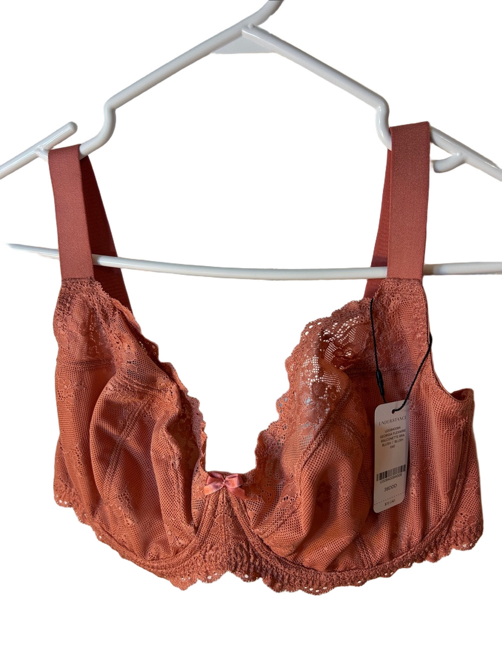 Understance Georgia Flexwire Lace Underwire Balconette in blush 38DDD